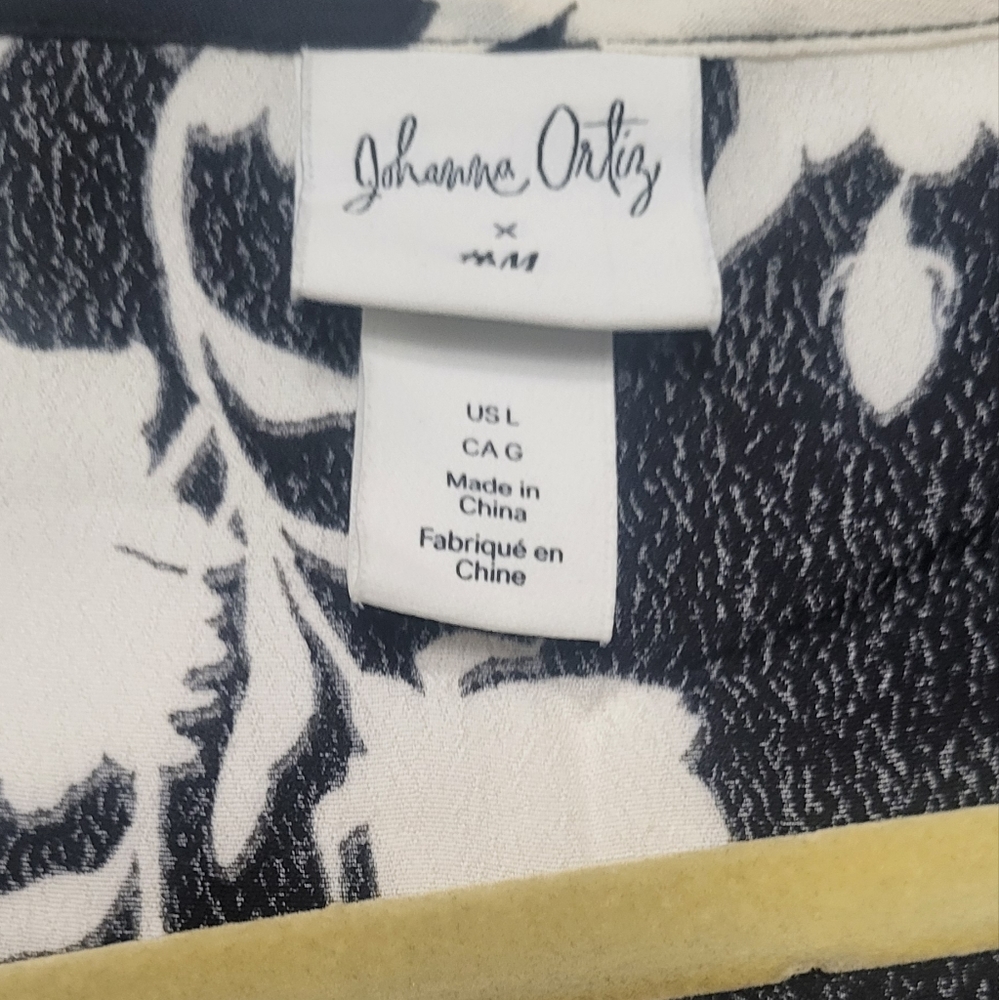 Johanna Ortiz x H&M Creped Orchid Maxi Wrap Dress Black White - Picture 12 of 12